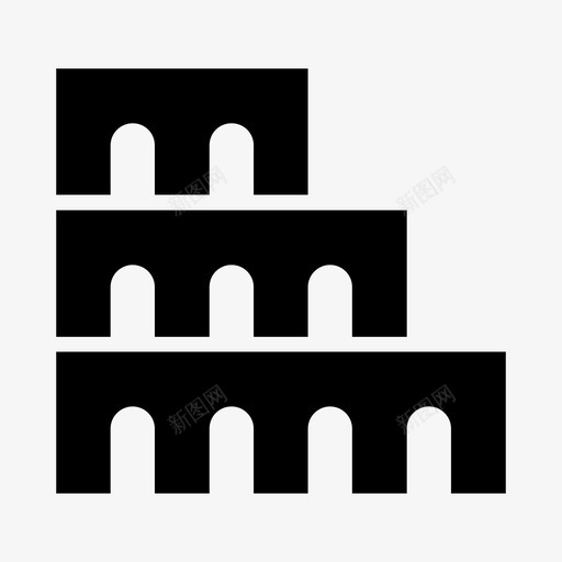 斗兽场建筑意大利图标svg_新图网 https://ixintu.com 建筑 意大利 斗兽场 纪念碑 罗马