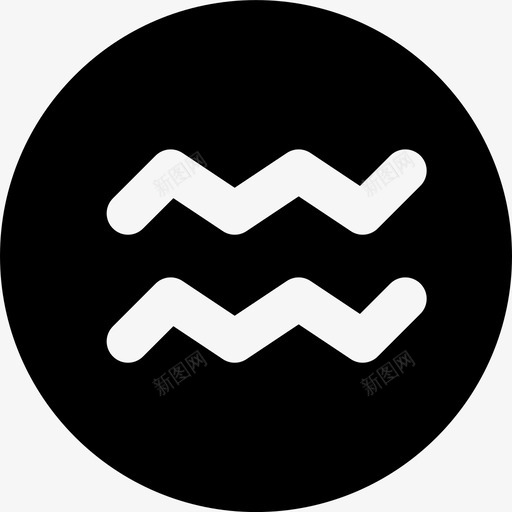 水瓶座符号象征图标svg_新图网 https://ixintu.com 水瓶座 符号 粉碎图标符号md固体 象征