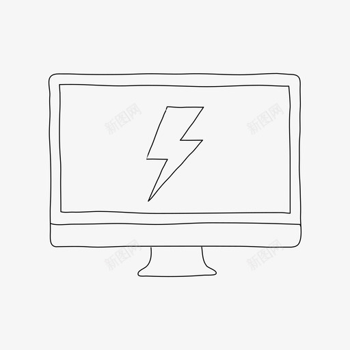 桌面闪电充电设备图标svg_新图网 https://ixintu.com 充电 屏幕 桌面闪电 设备 闪电