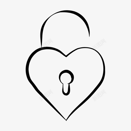 心锁手绘爱情图标svg_新图网 https://ixintu.com 心锁 情人节 情人节手绘 手绘 爱情