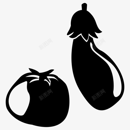 蔬菜栽培茄子图标svg_新图网 https://ixintu.com 日本 日本包装 栽培 番茄 茄子 蔬菜