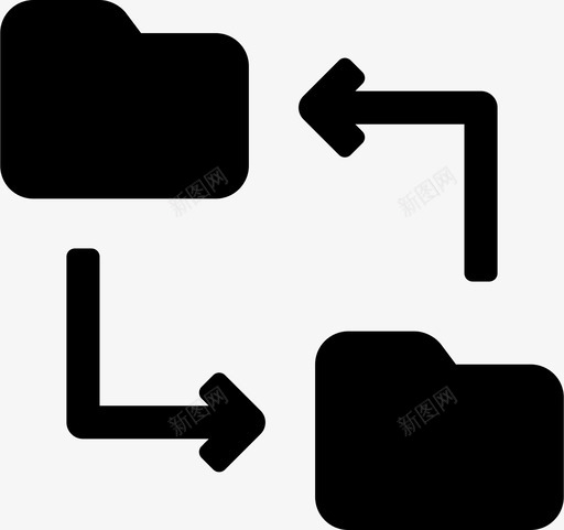 文件夹同步数据internet图标svg_新图网 https://ixintu.com internet 传输 数据 文件夹同步 网络 联机 联机数据填充