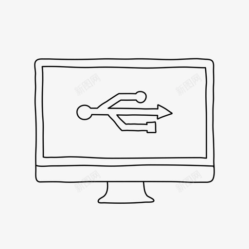 桌面usb设备屏幕图标svg_新图网 https://ixintu.com usb连接 屏幕 桌面usb 设备