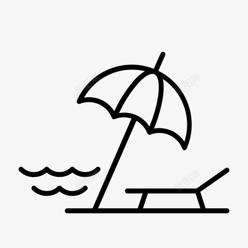 海滩假日休息室图标svg_新图网 https://ixintu.com 休息室 假日 旅行 海滨 海滩 海边 雨伞