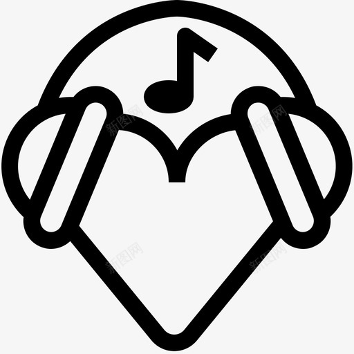 情歌耳机音乐图标svg_新图网 https://ixintu.com 情人节 情歌 美味的情人节 耳机 音乐