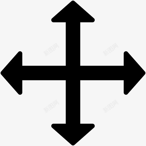 移动箭头四向图标svg_新图网 https://ixintu.com web和ui图标 交叉路口 交通标志 分叉路 四向 移动 箭头 路标