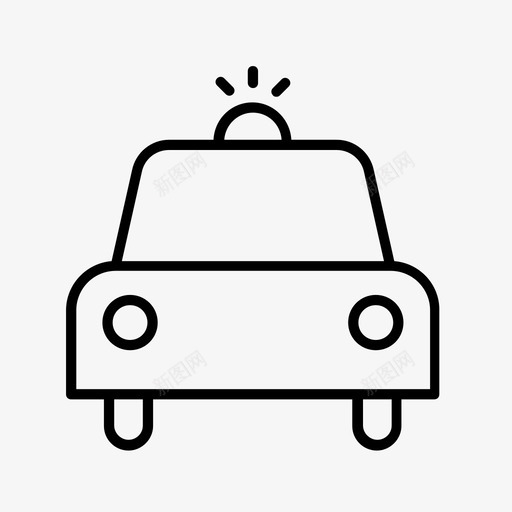 警车警察交通工具图标svg_新图网 https://ixintu.com 交通工具 警察 警车