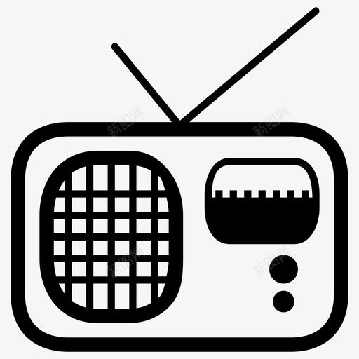 收音机调频收音机媒体图标svg_新图网 https://ixintu.com 媒体 收音机 电台 老式收音机 调频收音机