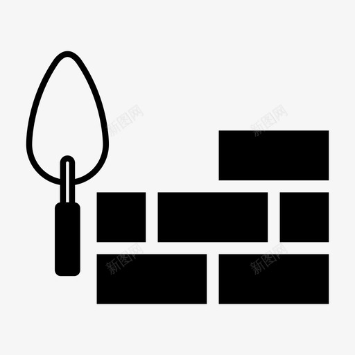 建筑砖铲图标svg_新图网 https://ixintu.com 墙 工业 建筑 砖 铲