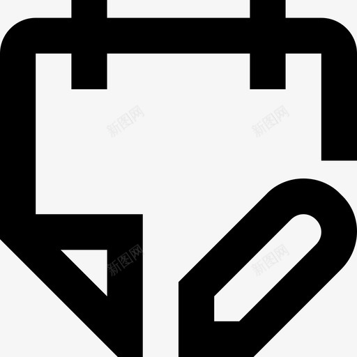 日历日期时间表图标svg_新图网 https://ixintu.com 一套线要素图标 挂历 日历 日期 时间框架 时间表