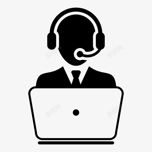客户服务电脑耳机图标svg_新图网 https://ixintu.com 在线 客户支持 客户服务 帮助热线向量图标 支持 服务 电脑 笔记本电脑 耳机