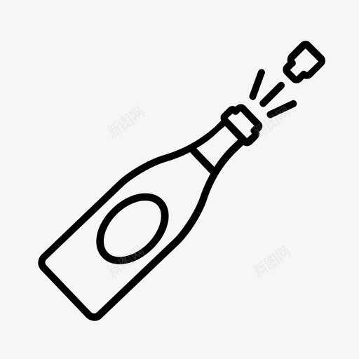 香槟生日庆祝图标svg_新图网 https://ixintu.com 干杯 庆祝 派对 生日 饮料 香槟