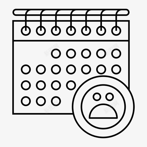 日历日期事件图标svg_新图网 https://ixintu.com 事件 悲伤 日历 日期 月 计划