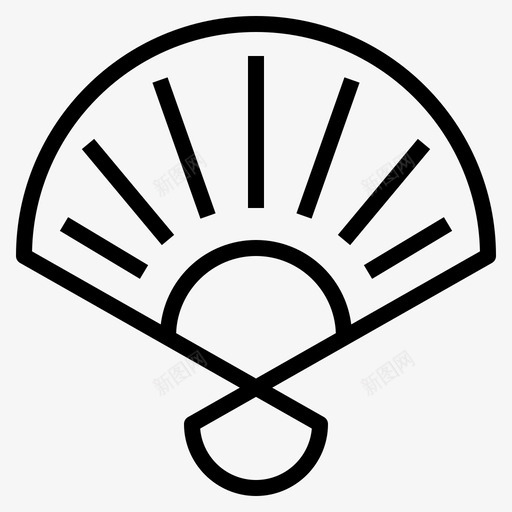 扇子中文手图标svg_新图网 https://ixintu.com 中国新年 中文 年 扇子 手 新