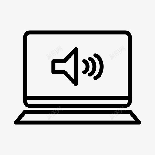 笔记本扬声器音频设备图标svg_新图网 https://ixintu.com 屏幕 笔记本扬声器 设备 音频