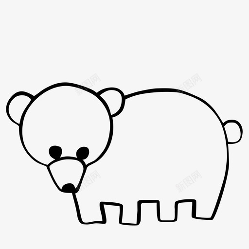 熊动物手绘图标svg_新图网 https://ixintu.com 动物 动物园 手绘 手绘动物 熊