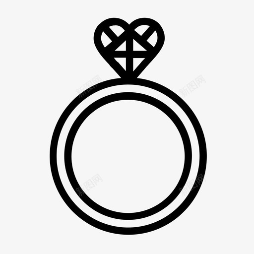 钻戒心爱图标svg_新图网 https://ixintu.com 婚礼 心 情人节 爱 礼物 钻戒