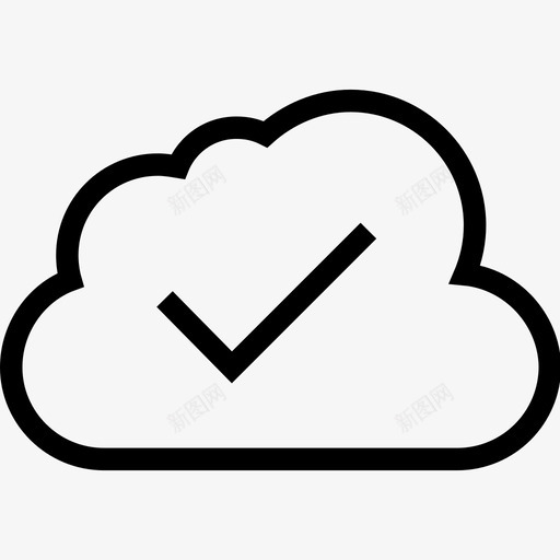 云计算蓝色支票图标svg_新图网 https://ixintu.com ios网络用户界面线图标 云计算 支票 数据 蓝色