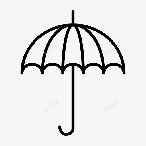 伞配件雨图标svg_新图网 https://ixintu.com 伞 天气 岸 配件 雨