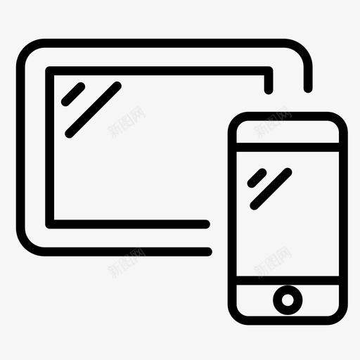 移动设备电话平板电脑图标svg_新图网 https://ixintu.com 商业网络安全 平板电脑 电话 移动设备