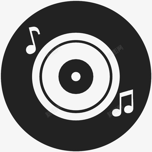音乐专辑磁盘唱片图标svg_新图网 https://ixintu.com 唱片 歌曲 派对 磁盘 音乐专辑