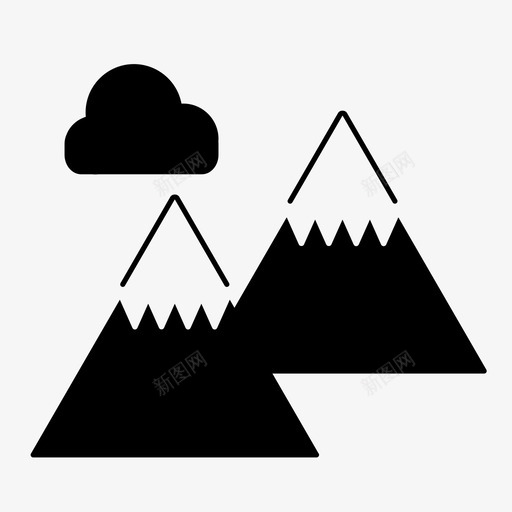 山远足风景图标svg_新图网 https://ixintu.com 山 户外 户外娱乐 远足 风景