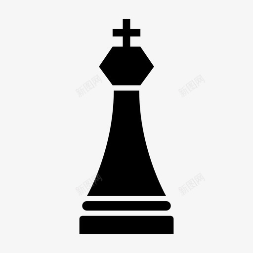国王黑棋象棋图标svg_新图网 https://ixintu.com 国王 游戏 象棋 黑棋 黑棋子