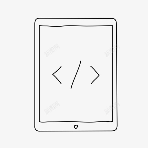 ipad编码屏幕平板电脑图标svg_新图网 https://ixintu.com ipad编码 屏幕 平板电脑 设备