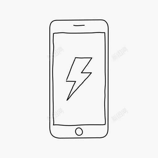 iphone闪电充电设备图标svg_新图网 https://ixintu.com iphone闪电 充电 屏幕 设备 闪电