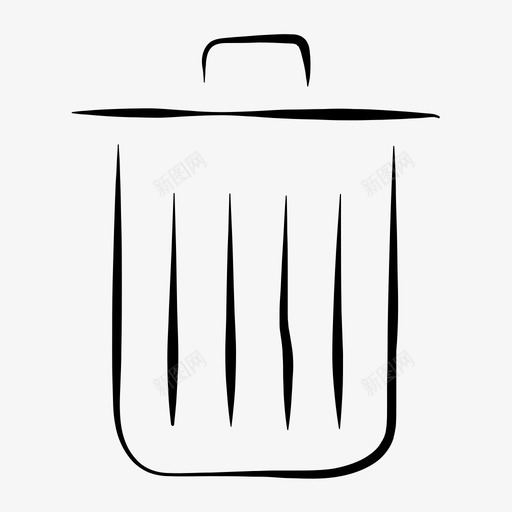 手绘垃圾箱回收站垃圾箱图标svg_新图网 https://ixintu.com ecomerce手绘 回收站 垃圾箱 手绘垃圾箱