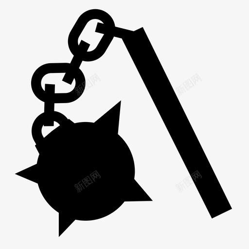 连枷骑士狼牙棒图标svg_新图网 https://ixintu.com rpg武器铭文 中世纪 士兵 带刺球 狼牙棒 连枷 骑士