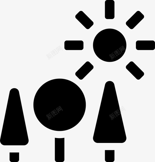 森林阳光风景自然图标svg_新图网 https://ixintu.com 户外 景观充满 树木 森林阳光 自然 风景