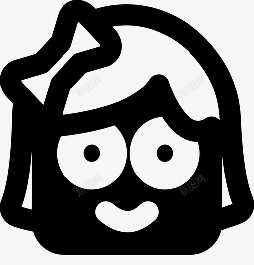 女孩表情符号脸图标svg_新图网 https://ixintu.com 女孩 漂亮图标表情符号mdsolid 脸 表情符号