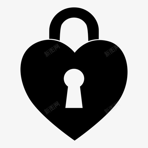 心锁爱图标svg_新图网 https://ixintu.com 心 情人节 爱 锁
