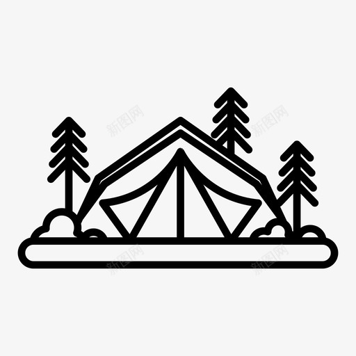 帐篷露营自然图标svg_新图网 https://ixintu.com 休息 娱乐 帐篷 自然 露营