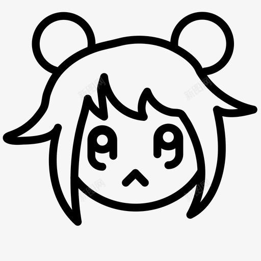女孩动漫人物图标svg_新图网 https://ixintu.com 人 人物 动漫 可爱 女孩