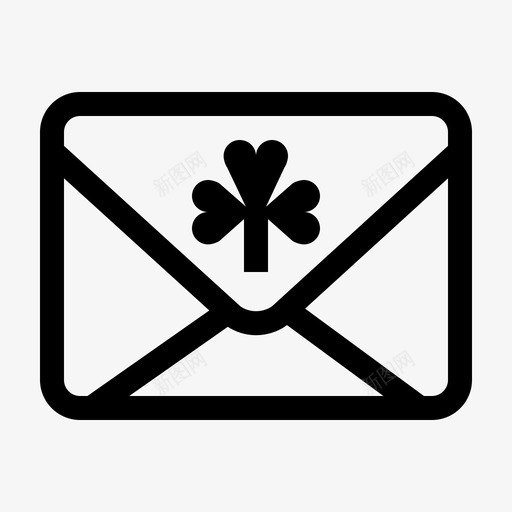 幸运信邮件留言图标svg_新图网 https://ixintu.com 三叶草 圣帕特里克日 幸运信 留言 美味的圣帕特里克日 邮件