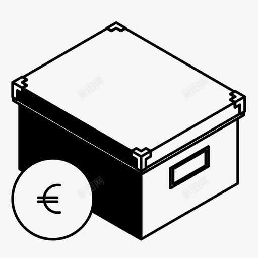 卡纸欧元付款箱图标svg_新图网 https://ixintu.com 付款箱 卡纸 欧元 纸板箱
