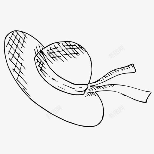 帽子配件素描图标svg_新图网 https://ixintu.com 夏季 帽子 手绘 旅游 素描 配件
