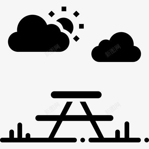 公园长凳户外图标svg_新图网 https://ixintu.com 公园 座位 户外 桌子 野营和户外雕文 长凳