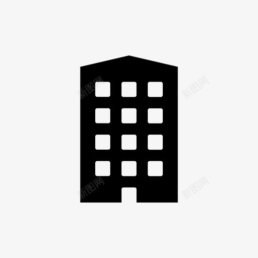 建筑物办公楼图标svg_新图网 https://ixintu.com 办公楼 建筑物