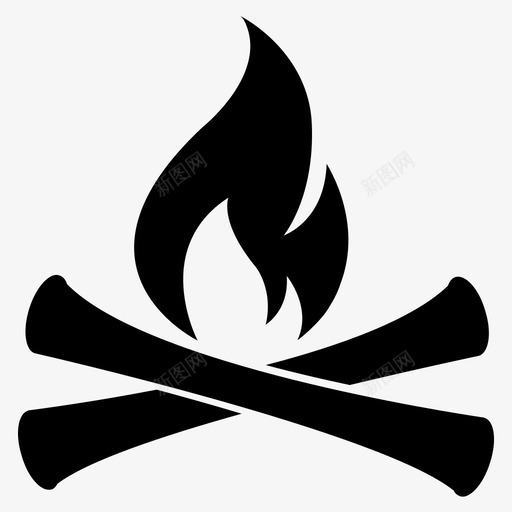 营火大火野营图标svg_新图网 https://ixintu.com 大火 火焰 营火 野营