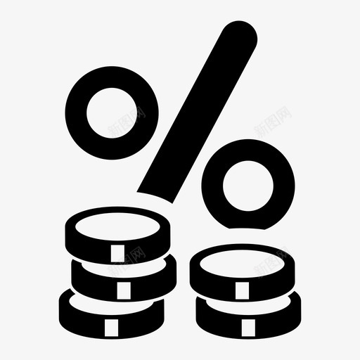折扣硬币金融图标svg_新图网 https://ixintu.com 商业个人金融 折扣 百分比 硬币 货币 金融