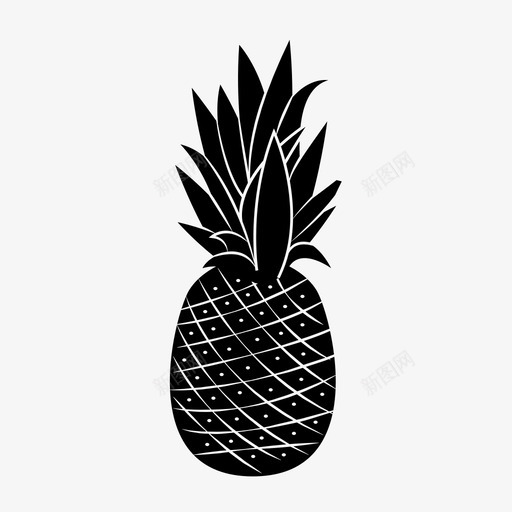 菠萝水果夏季图标svg_新图网 https://ixintu.com 夏季 水果 热带 热带水果 菠萝