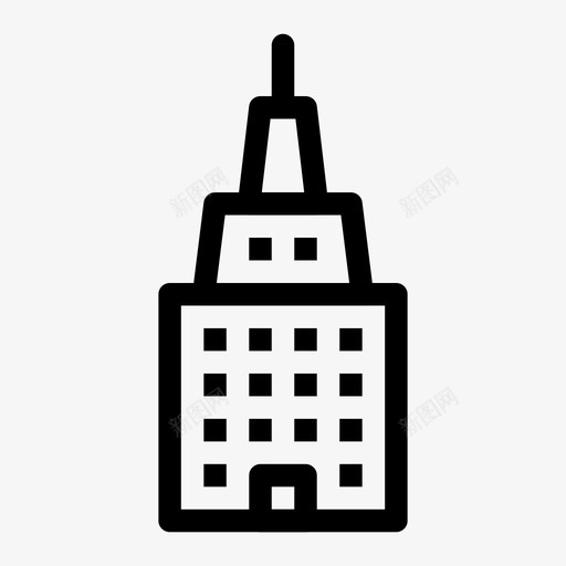 建筑物城市摩天大楼图标svg_新图网 https://ixintu.com 城市 塔楼 建筑物 摩天大楼
