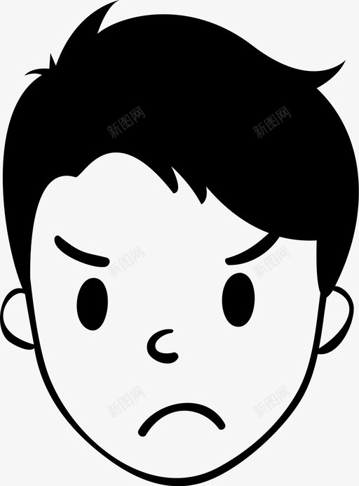 不安生气孩子图标svg_新图网 https://ixintu.com 不安 孩子 生气 表情