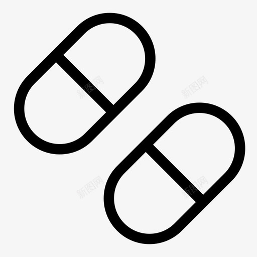 胶囊药物医学图标svg_新图网 https://ixintu.com 医学 医学图标 胶囊 药物