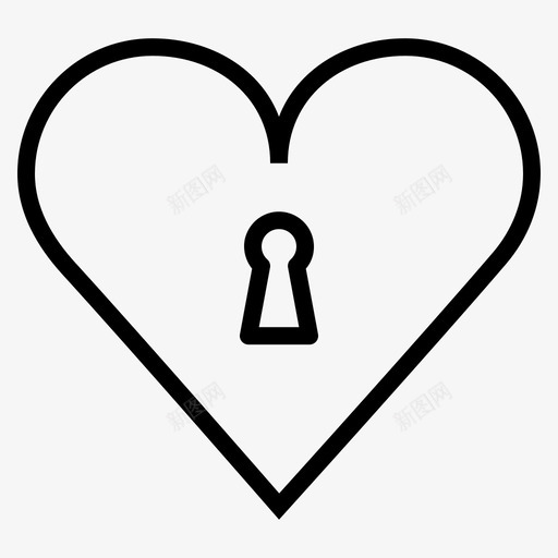 心形钥匙孔锁图标svg_新图网 https://ixintu.com 心形 情人节 浪漫 爱情 钥匙孔 锁