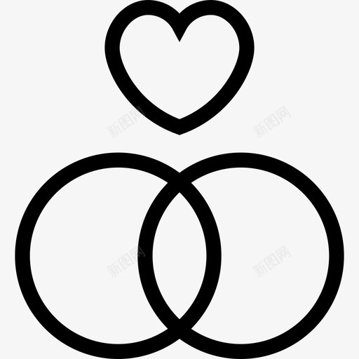 订婚戒指心爱图标svg_新图网 https://ixintu.com 在一起 婚礼 心 爱 爱情和浪漫线图标 订婚戒指