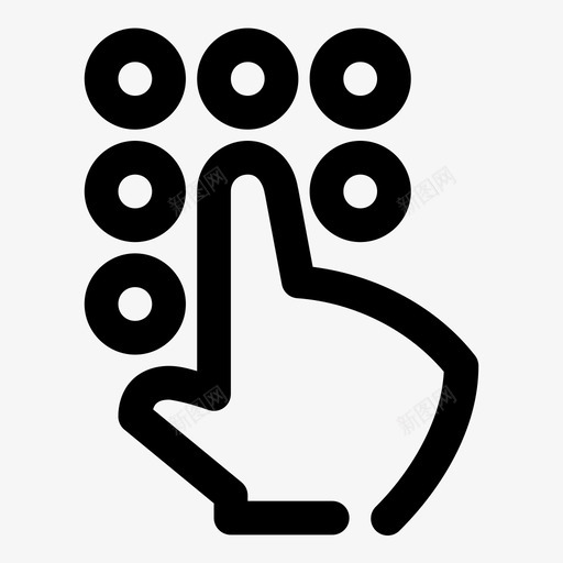 输入密码拇指触摸图标svg_新图网 https://ixintu.com 拇指 界面粗体 触摸 输入密码